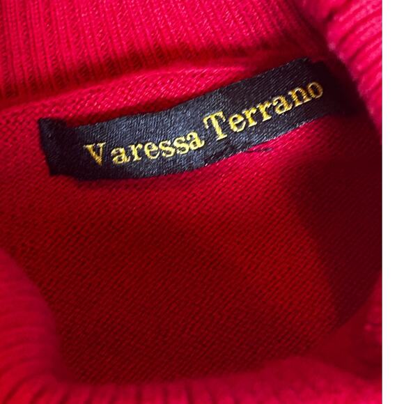 Varessa Terrano Red Women's Turtleneck Cotton Blend Sweater - Picture 4 of 8